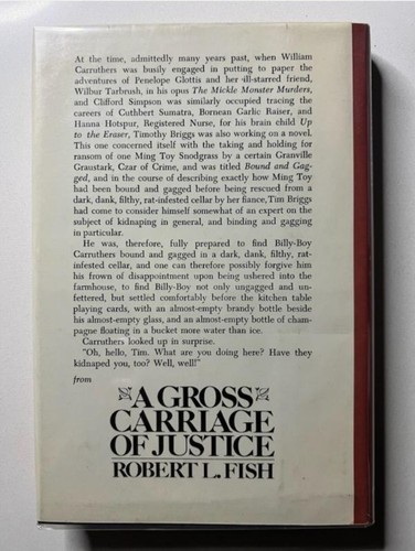 A Gross Carriage of Justice by Robert L. Fish Hardcover 1979 - Picture 2 of 2