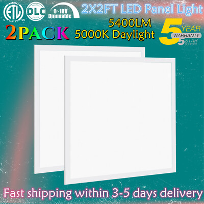 2Pack 2x2FT LED Flat Panel Troffer Light 45W Drop Ceiling Light Recessed 5400lm