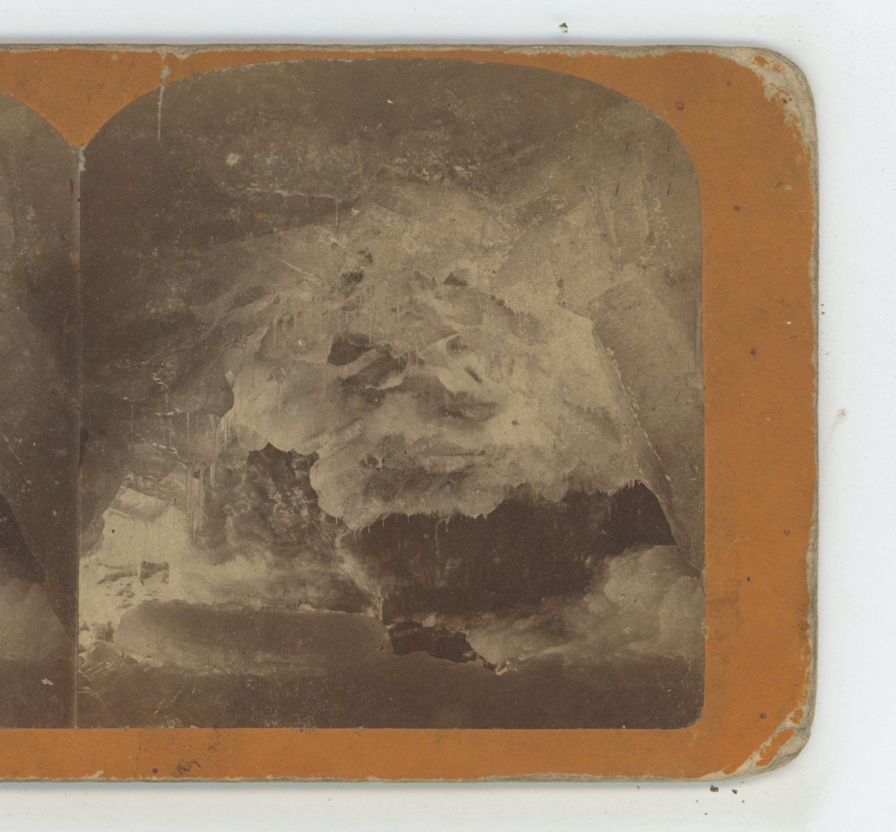 Ice Cave in Ice Bridge Niagara Falls Winter Stereoview