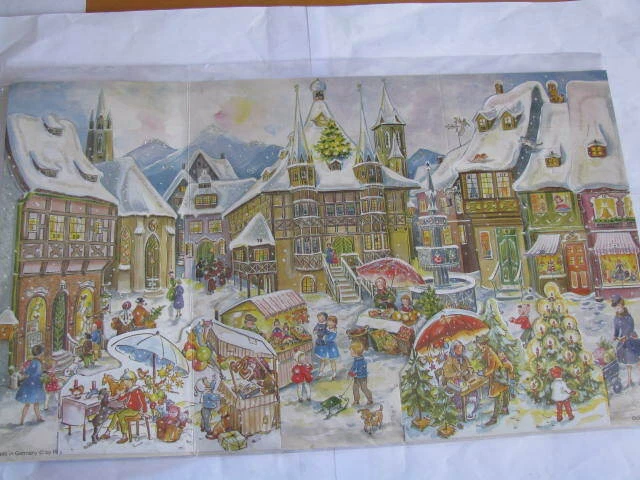 Nostalgischer Adventskalender Weihnachten in der Stadt Sellmer 3 D Optik