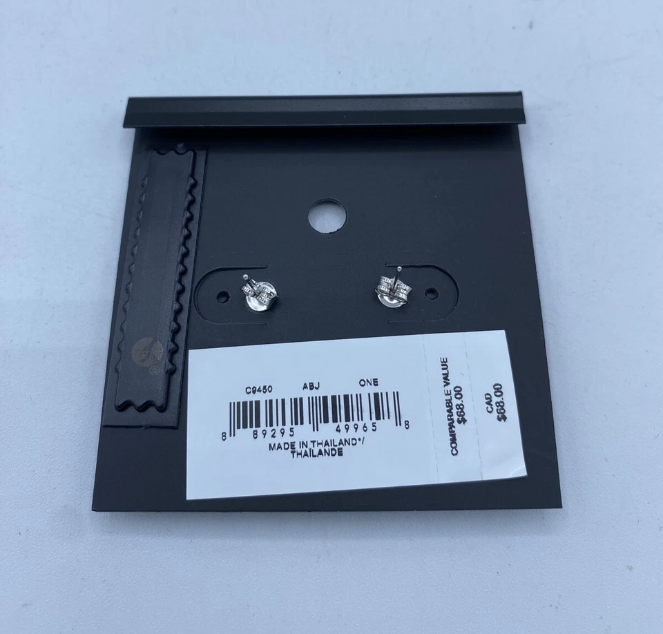 Nuevos aretes de plata de ley COACH Signature "C" de cristal con postes C9450 Foto 2 de 4