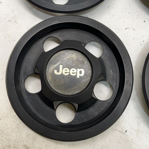 Jeep Wrangler YJ TJ 87-06 Black Center Cap Wheel Hub BLACK OEM SET OF 4 - Picture 2 of 13