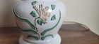 Vtg Painted/Applied Floral Relief Ginger Jar Glass Lamp Applique Country Chic — photo 2