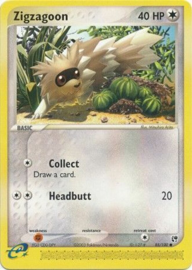 Pokemon - Zigzagoon - 85/100 - Common - EX Sandstorm - NM