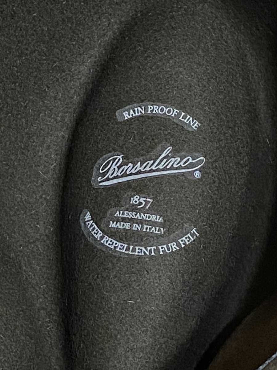 Borsalino Alessandria #1857 Men's Olive Rain Proof Fedora Borsalino Alessandria #1857 Men's Olive Rain Proof Fedora