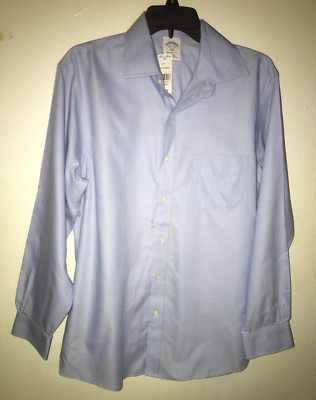 Brooks Brothers Regent Fit Non Iron Dress Shirt 15 1/5 (32-33) Blue Cotton New