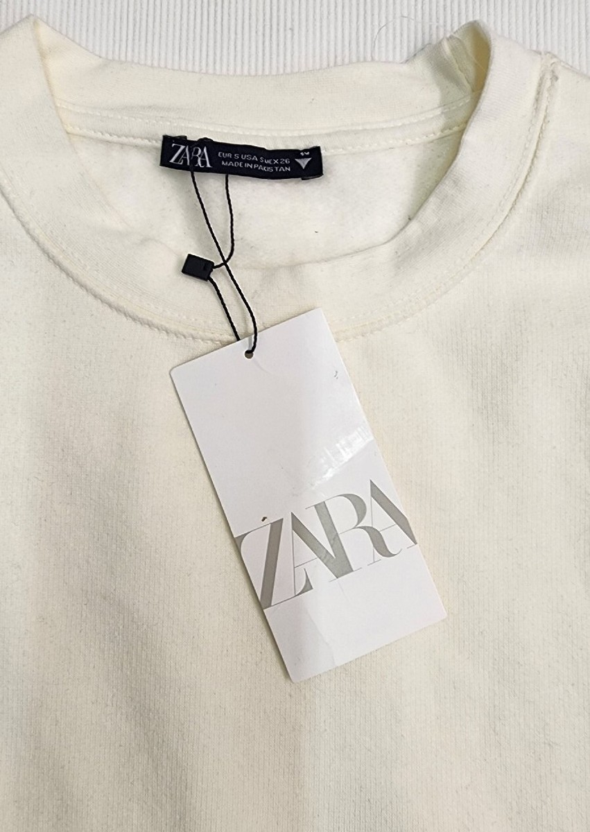 Saruwa2♡ ZARA Plush Round Neck Long Sleeve Pullover Sweatshirt-(Mid