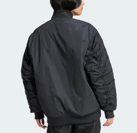 Chaqueta de bombardero Adidas Originales para mujer de gran tamaño SST NEGRA IW8422 NUEVA CON ETIQUETAS Foto 2 de 4