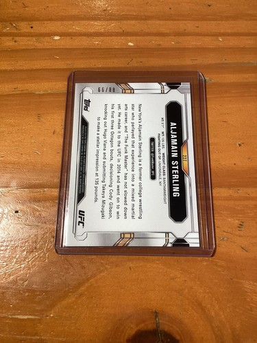 Tarjeta de novato 2015 Topps UFC Aljamain oro esterlina #66/88 Chronicles - Imagen 2 de 2