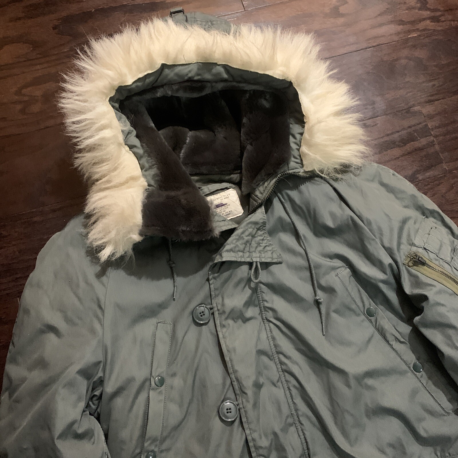 Vintage N3B Air Crew Alpha Extreme Cold Weather Jacket Parka USAF 59 Mens Medium