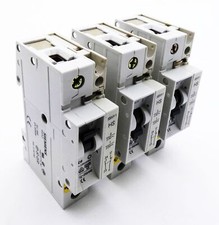 3x Siemens 5SX21 C6 circuit breaker + 5SX91 auxiliary switch -used- 