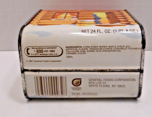 Vintage Log Cabin Syrup Tin Cans 24 oz 100th Anniversary 1887-1987 Empty - Picture 5 of 5