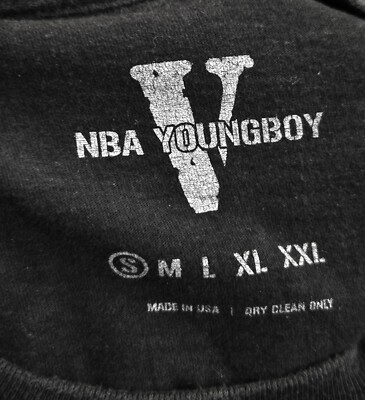 YoungBoy NBA x Vlone Collaboration TOP Tee Black Red Double-sided