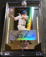 RAFAEL PALMEIRO LEAF CERTIFIED MATERIALS MIRROR BLACK AUTO #211 SERIAL 1/1 2002