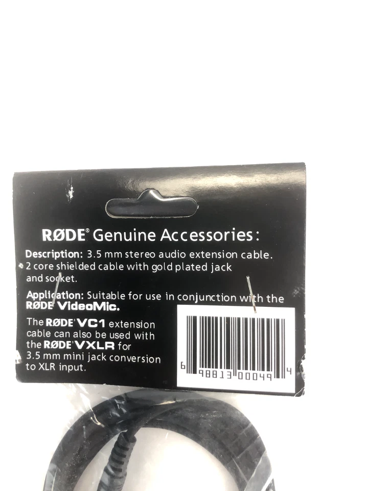 RODE VC1 3.5 毫米 TRS 麦克风延长线适用于相机 10' — 第 3/3 张图片