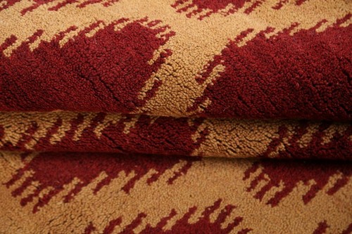 Hand Knotted Geometric Red/Orange Modern Trellis Oriental Area Rug Wool 8'x10' - Picture 8 of 12
