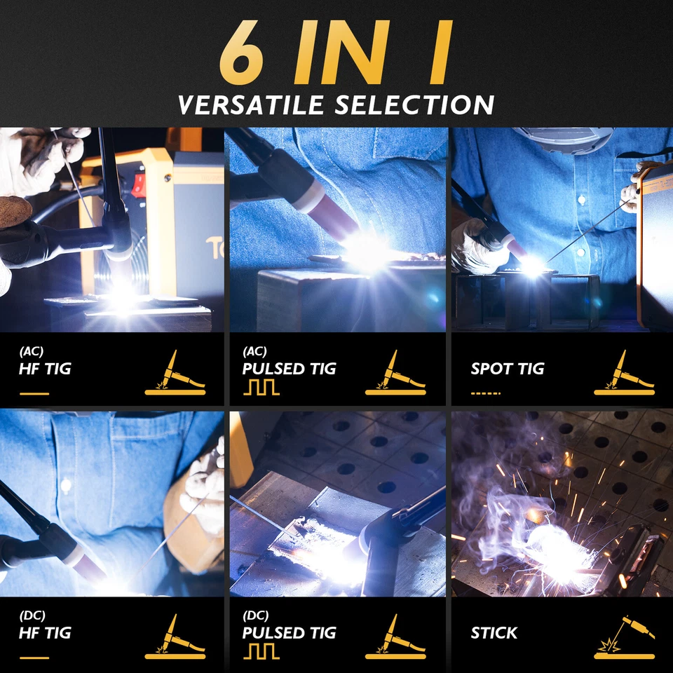 Soldador TIG 200A AC/DC con Pulso 110V/220V Aluminio Soldador Inversor IGBT. Foto 3 de 4