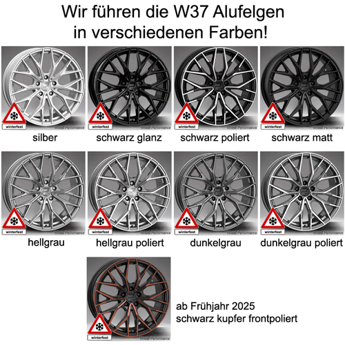 19 Zoll W37 Alufelgen 8,5x19 5x108 ET40 in dunkelgrau für Ford - Bild 8 von 8