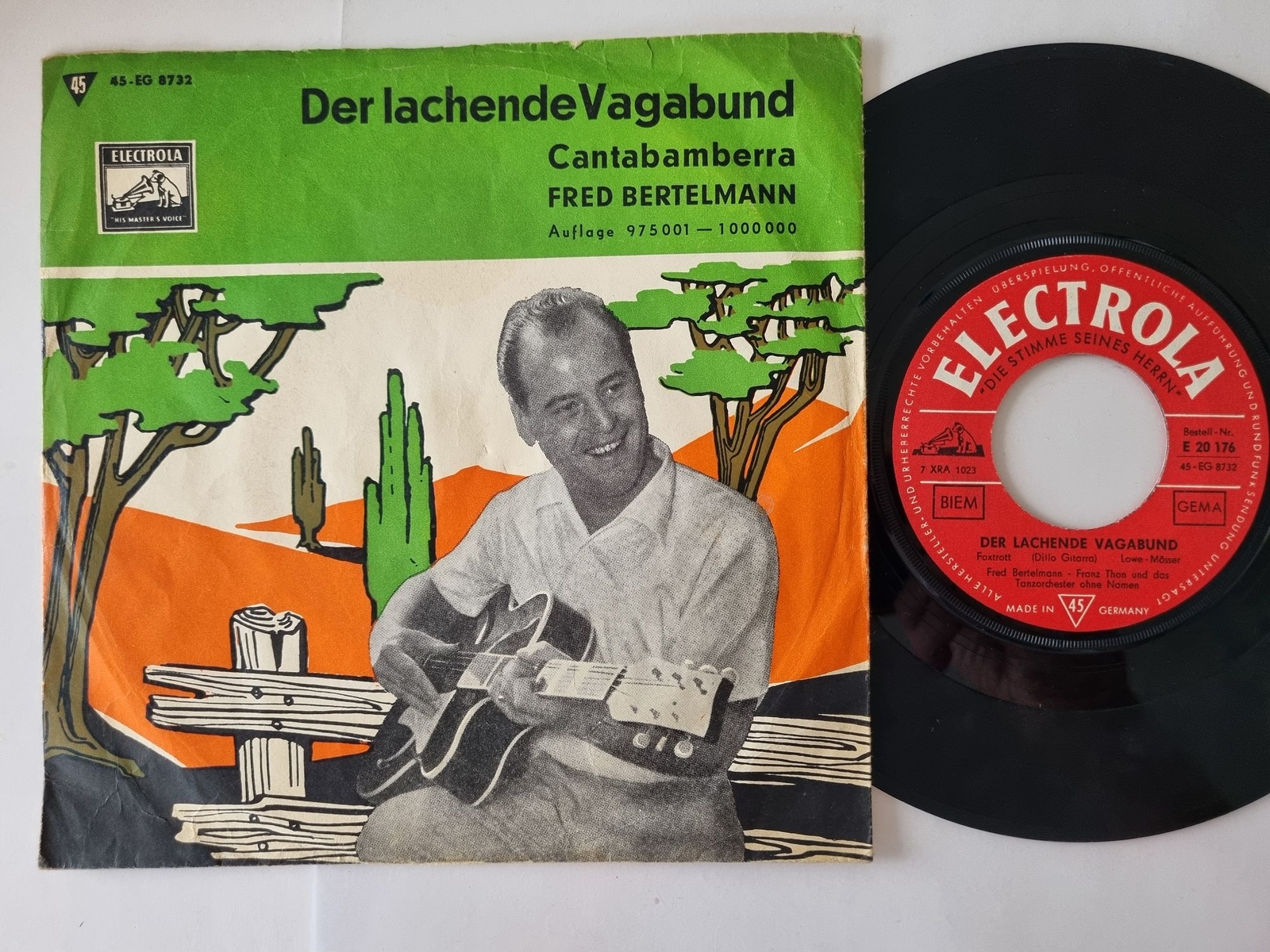 Fred Bertelmann - Der Lachende Vagabund 7'' Vinyl MIT COVER Label 1