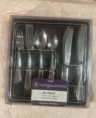 New living Quarters for 40 Piece Stainless Steel Set Service For 8+ Caddy
