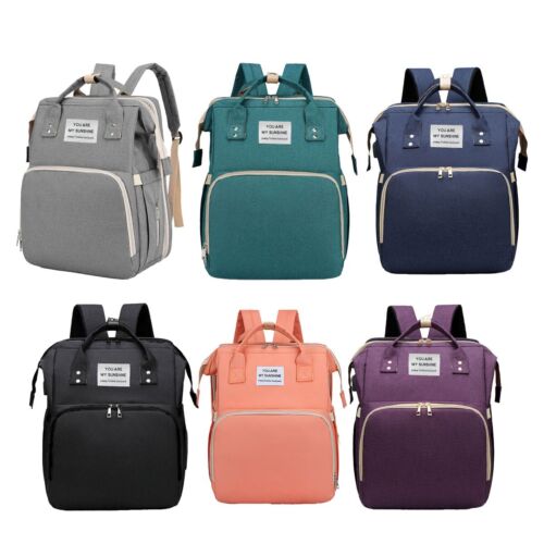 Foldable Large Mummy Bag Baby Bed Backpack Maternity Nappy Diaper Milk AU STOCK - Picture 6 of 18