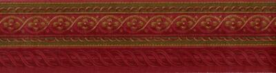 Raymond Waites Burgundy Scroll Arabesque Frieze Architectural Wallpaper Border