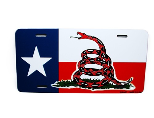 DON'T TREAD ON ME TEXAS STATE FLAG THE GADSDEN FLAG METAL NOVELTY LICENSE PLATE - Picture 15 of 15