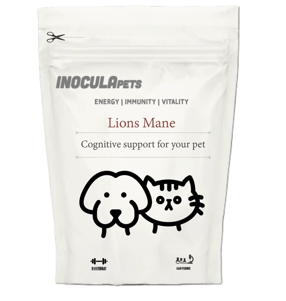 Lions Mane Mushroom Extract Capsules Dog & Cat. Lab Tested. Keeps pets healthy
