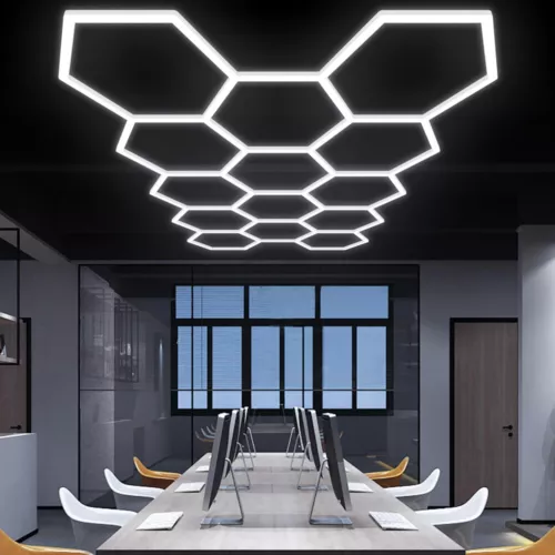 14X Hexagon LED Lampe Röhren Werkstatt Garage Wand Decken Leuchte Beleuchtung DE - Bild 1 von 13