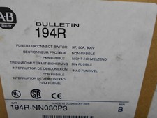 ALLEN BRADLEY 194R-11030P3 FUSED DISCONNECT SWITCH 3P 30 A 600 V SERIES B