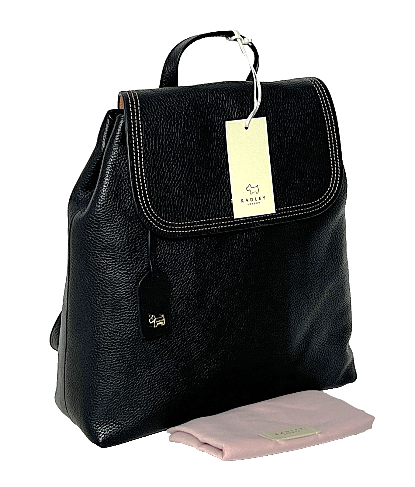 Radley Backpack Bag Rucksack Black Pebbled Leather Medium Colwyn Road RRP 199