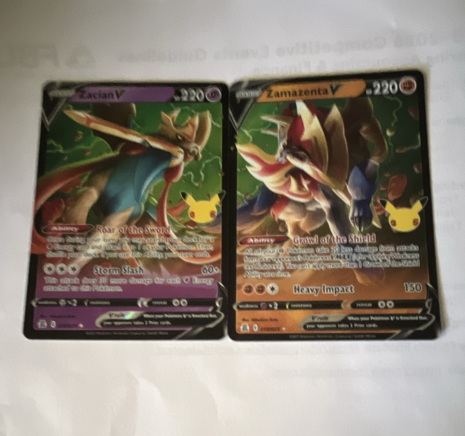 Pokemon TCG Crown Zenith Galarian Gallery Zacian V GG48 & Zamazenta V GG54 Holo