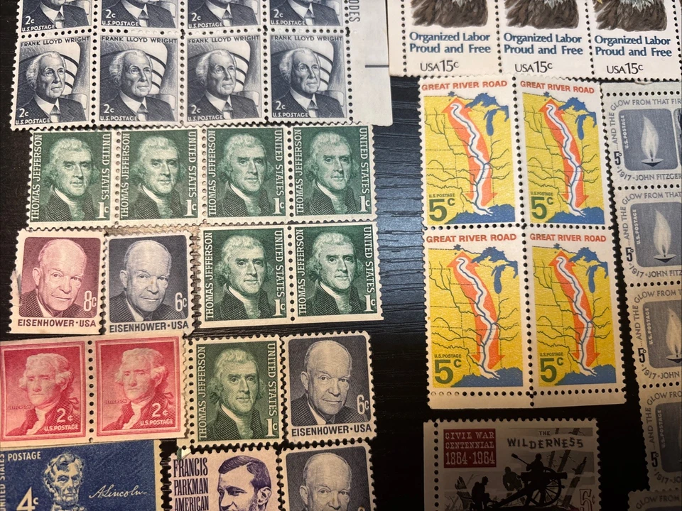 Raro Lote De 80+ Estampillas Postales Históricas De Colección De Estados Unidos Sin Usar Foto 4 de 4