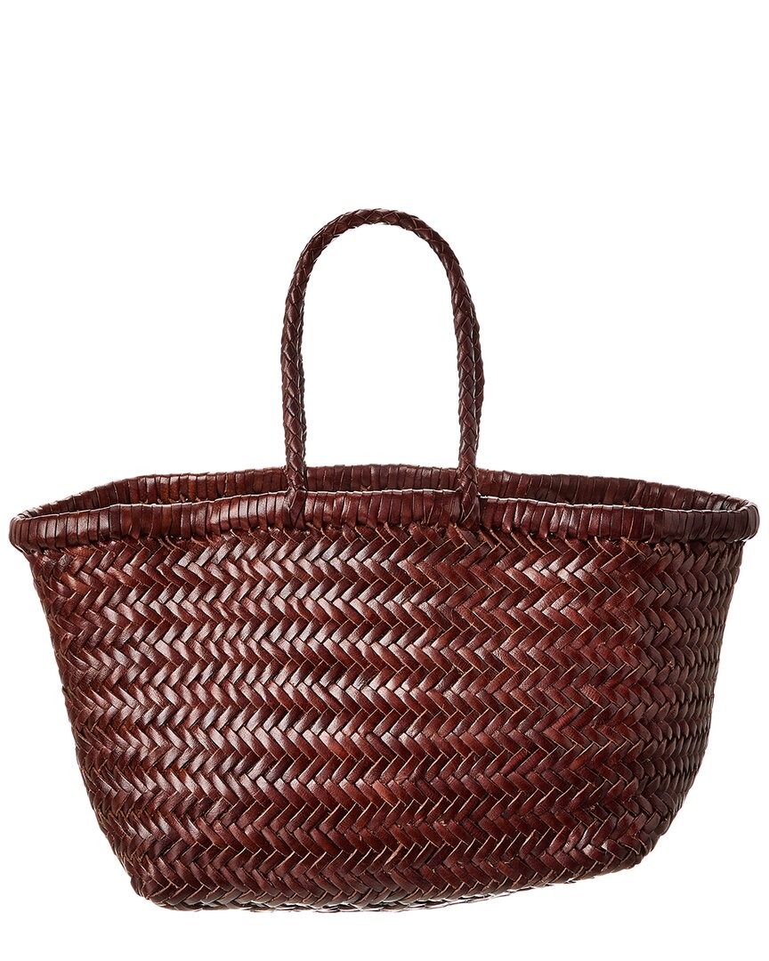 Женская кожаная сумка Dragon Diffusion из плетеной кожи коричневого цвета Os 57490₽