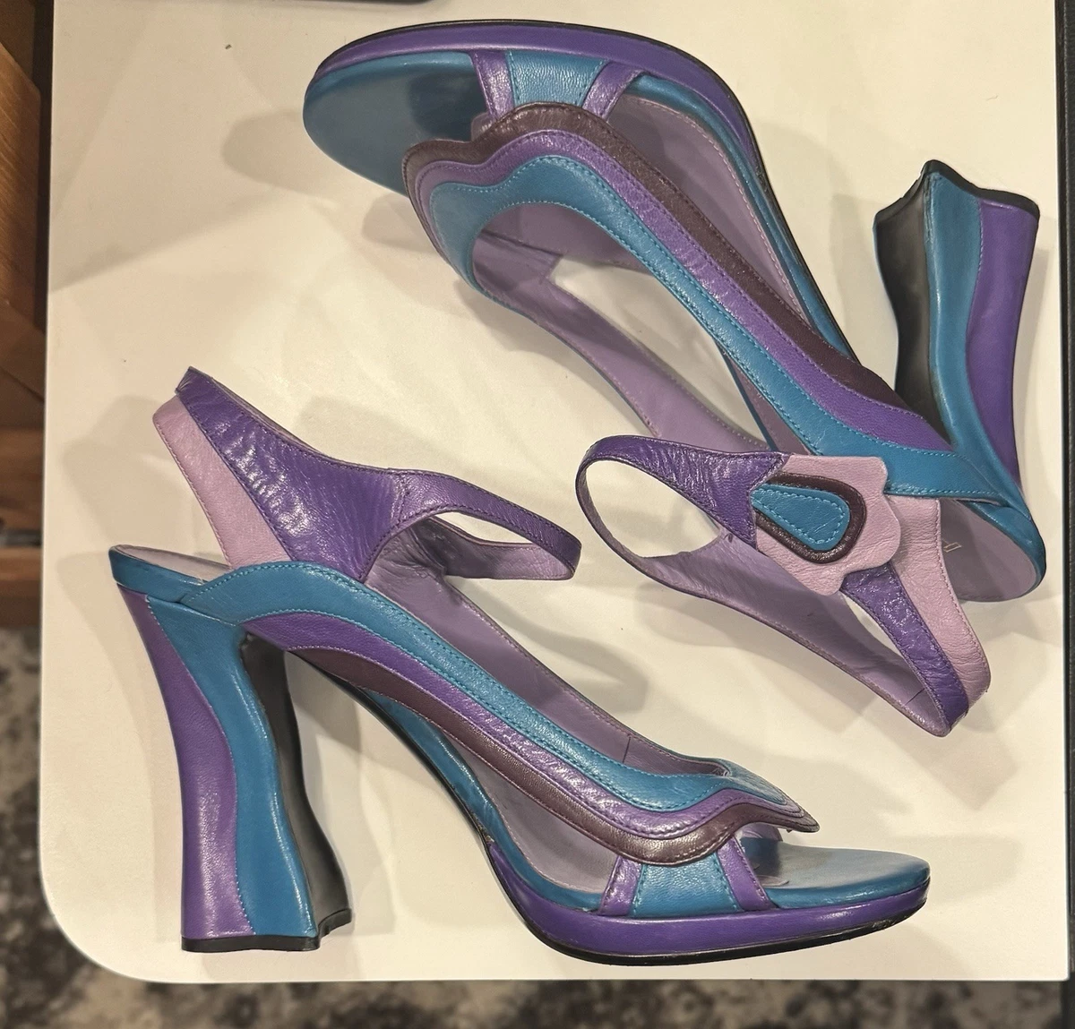 希少】PRADA プラダ フェアリー ハイヒール パープル ベロア 22.5