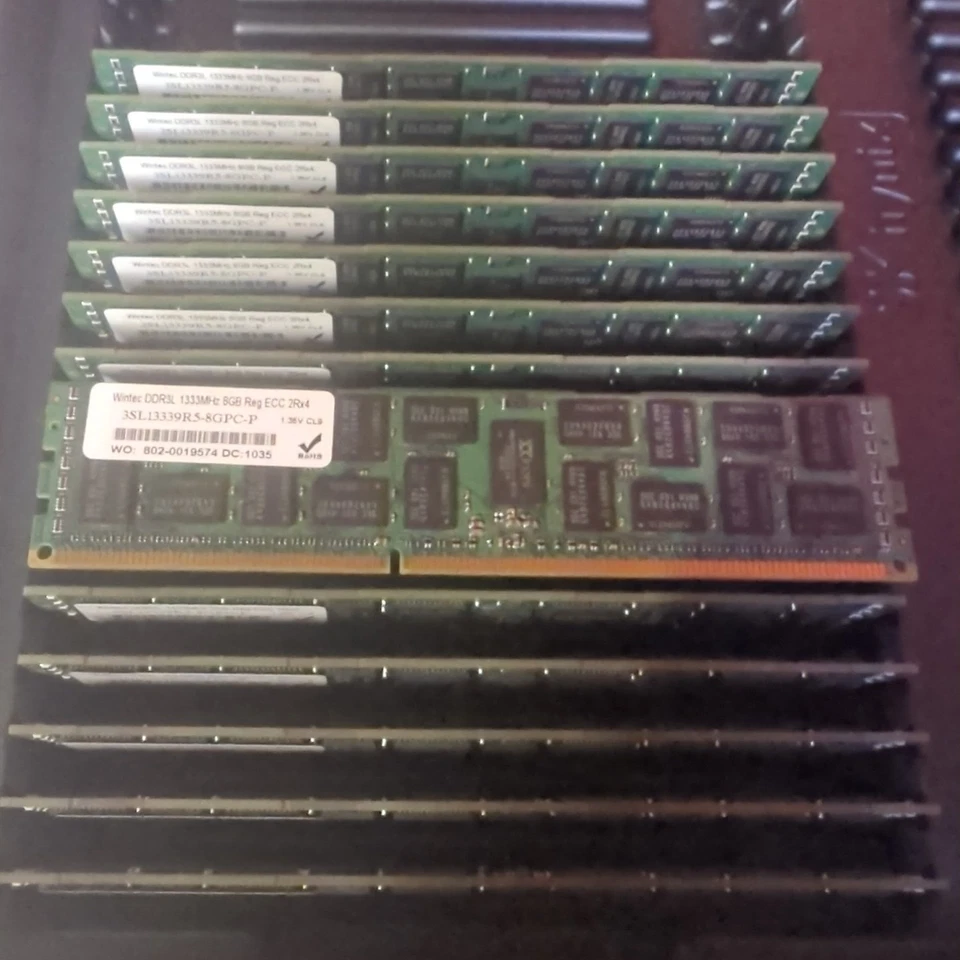 NEW Wintec 128GB 16x 8GB PC3L-10600R Reg ECC 2Rx4 Server RAM 3SL13339R5-8GPC-P - Image 4 of 4