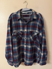 Vintage Woolrich Wool Blend Heavyweight Flannel Shirt Shacket USA Plaid Size L
