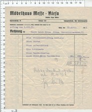 RIESA, Rechnung 1937 , Möbelhaus Messe
