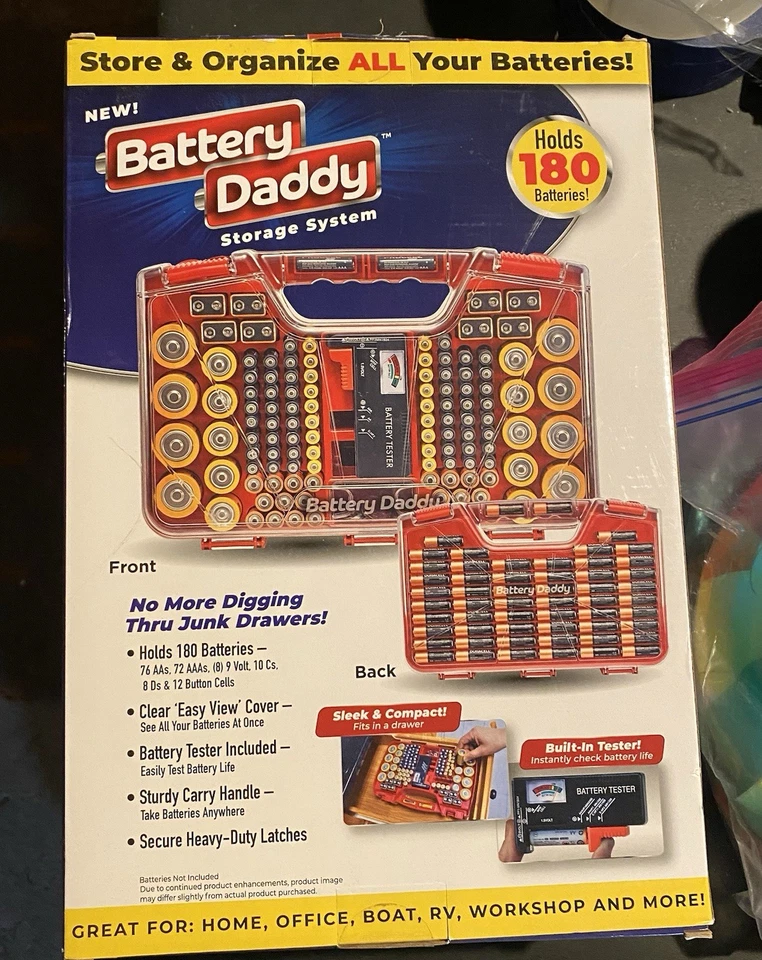 180 Battery Daddy Storage System Caddy Organizer with Case and Tester NIB - Image 2 of 3