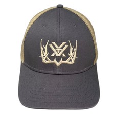 Vortex Trucker Hat Gray Gold One Size Snapback Embroidered Antler Logo Mesh Back
