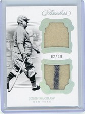 2018 Panini Flawless Dual game used John McGraw JERSEY patch HOF GIANTS / 10