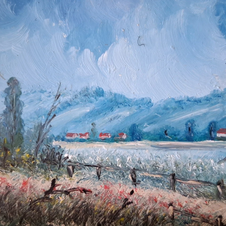 KLEINES ORIGINAL Ölgemälde auf Karton | Landschaft/Natur | 11x7 cm | Signiert - Bild 2 von 4