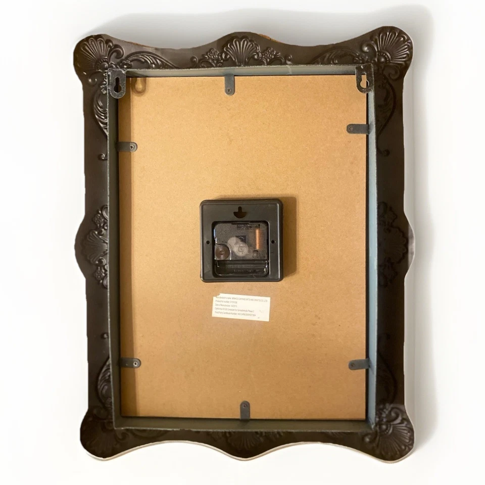 Reloj de pared Shabby Chic verde azulado envejecido casa de campo parisina 19 pulgadas x 15 pulgadas Foto 3 de 4