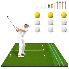 5x4ft Golf Mat -Dual-Turf Golf Hitting Mat with Alignment Lines