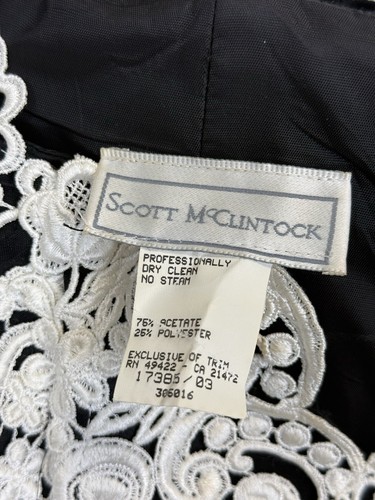 Vintage Scott McClintock Womens 12 Off The Shoulder Brocade Cocktail Dress Lace - Picture 2 of 9