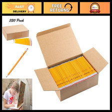 Bulk 2 HB Pencils, 320 Count, Pre-Sharpened Yellow School Pack, Wood-Cased