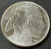 1 Oz .999 Fine Silver Highland Mint Buffalo Indian/Native American Trib Round!!