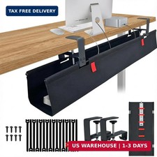 No Drill Under Desk Cable Management Tray, 36" Desk Cable Organizer