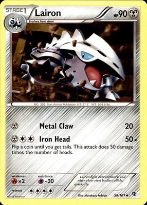 POKEMON LAIRON 58 PLASMA BLAST 101 UNCOMMON LP