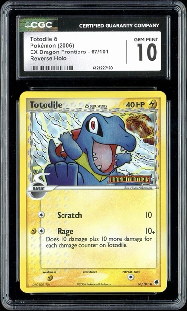 Totodile 67/101 Reverse Holo Stamp EX Dragon Frontiers 2006 Pokemon Gem Mint 10